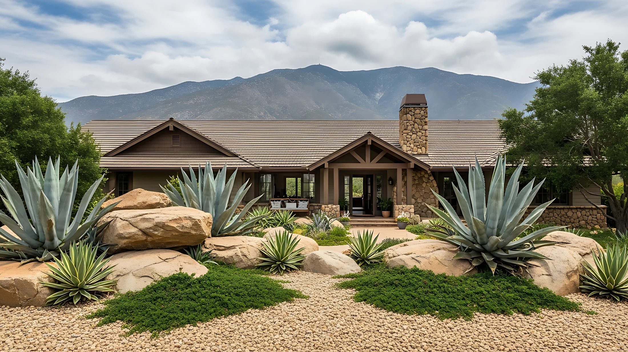 Modern home prepared for market